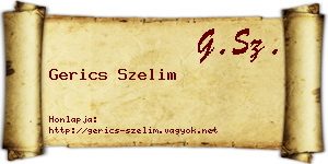 Gerics Szelim névjegykártya